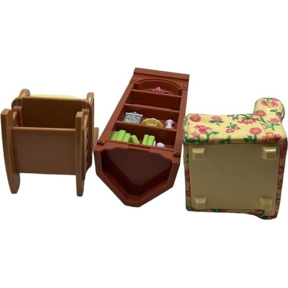 Fisher Price Loving Family Dollhouse Furniture Rocking Chair Armchair Book Shelf - Picture 5 of 5